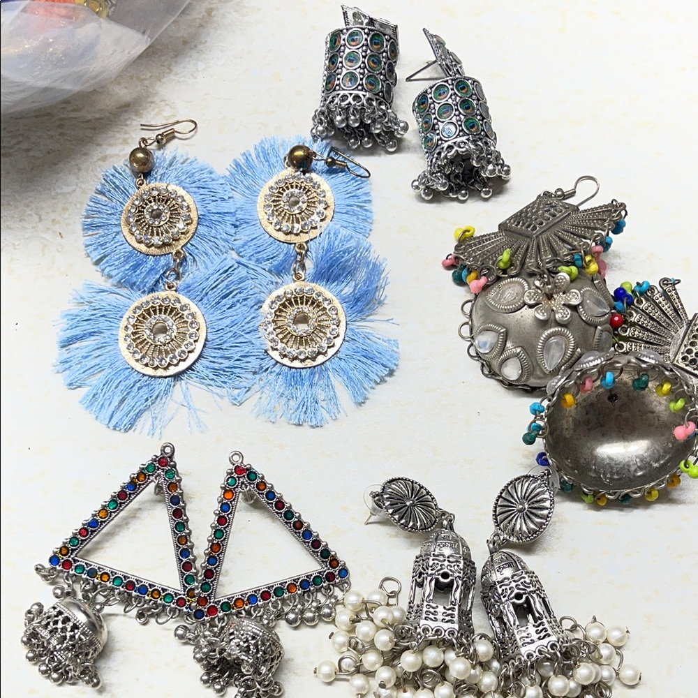 Bohemian style pierced Earrings - Unbranded